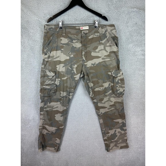 Wrangler Cargo Pants Mens 40x30 Camo Regular Taper Stretch
